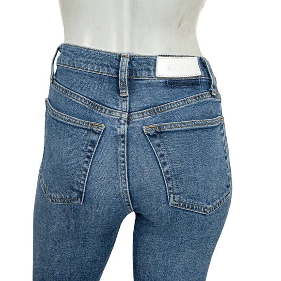 Re/Done size 24 90s High-Rise Ankle Crop Denim Jeans Blue wash - Picture 8 of 13